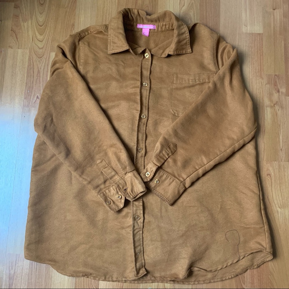 Suede button down
